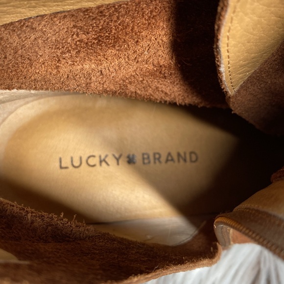 Lucky Brand Women’s Tamela Lace Up Ankle Fashion Boot Booties Toffee Womens 9 - Picture 6 of 10